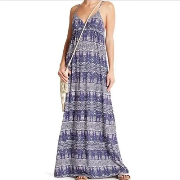 LAmade Maxi Spaghetti Stap Dress in Navy - Picture 1 of 6